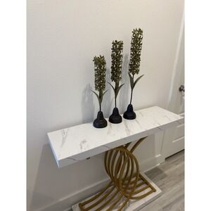 Vintage Global Views Iron/Metal Hyacinth Flower Sculptures 19", 22" ,25"